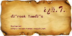 Érsek Tamás névjegykártya